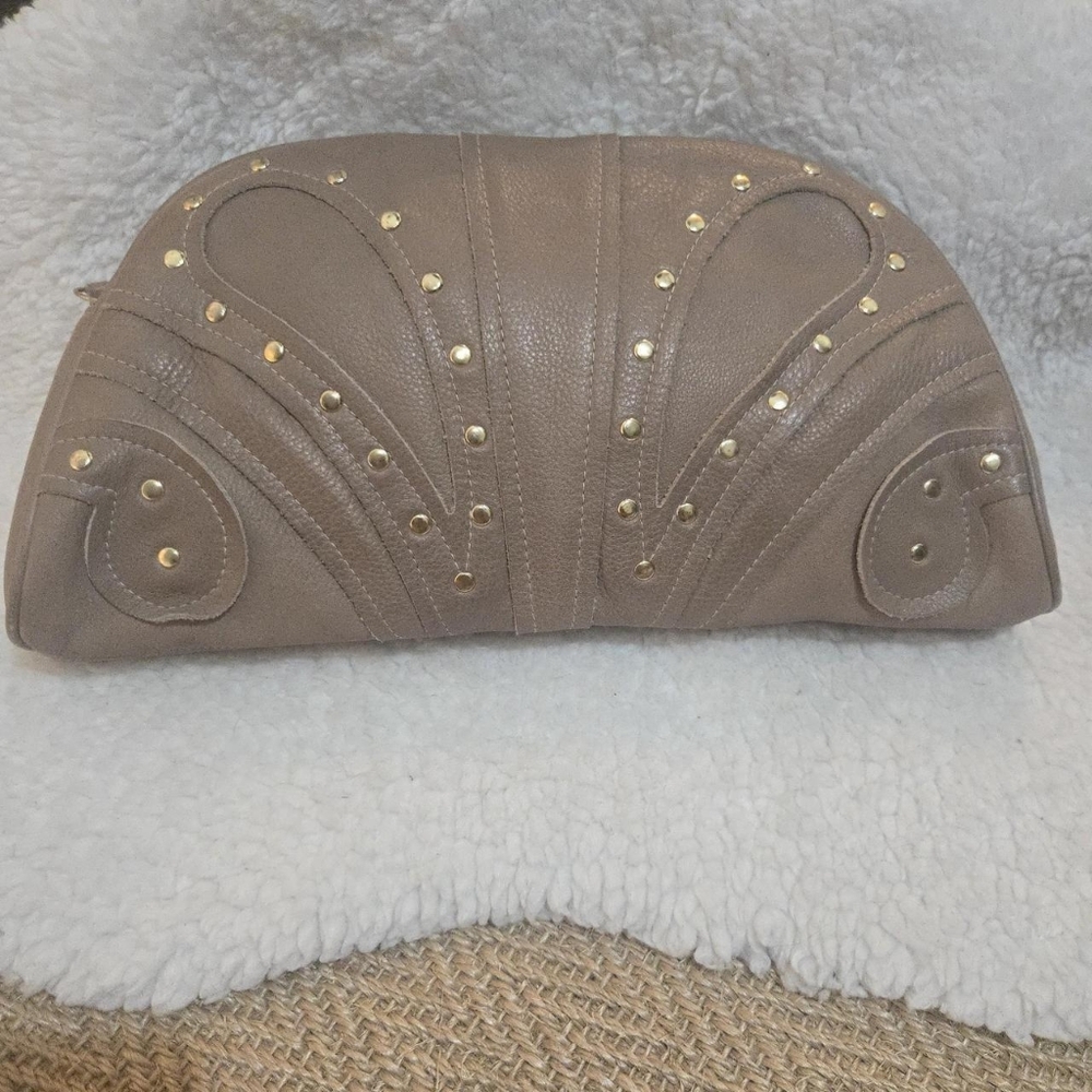 BULGA studded Geniuine leather clutch Y2K statement bag by Bulga